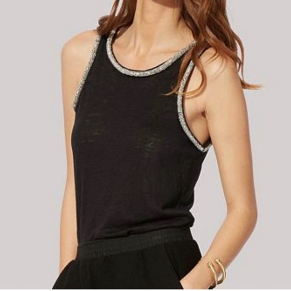Maje Beaded Sleeveless Light Knit Top - Picture 1 of 8